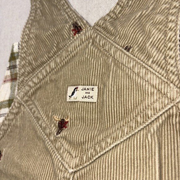 Janie and‎ Jack Overalls Boys In the Mountain (brown beige/ size 3T) Embroidered - Picture 6 of 6